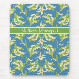 Tapis De Souris Joli Mousepad Floral : Lys de la Vallée, Bleu