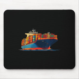 Tapis De Souris Joli navire de transport pour les amateurs de cont