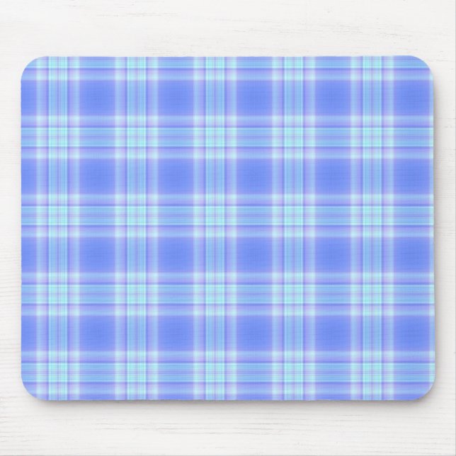 Tapis De Souris Joli Pastel Blue Plaid Mousepad (Devant)