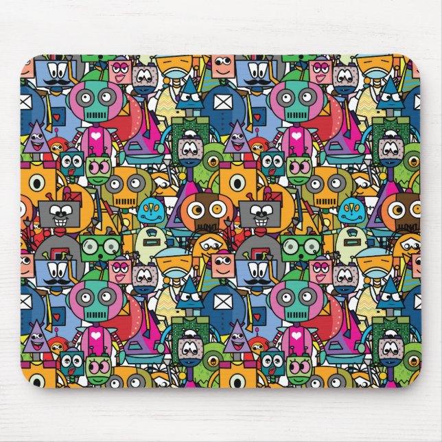 Tapis De Souris Joli petit robot motif (Devant)