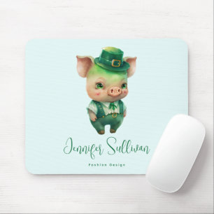 Tapis De Souris Joli porc vert Fairytale dans une jolie beauté