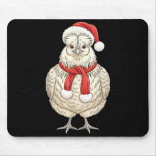 Tapis De Souris Joli poulet soyeux de Noël Santa ferme animale