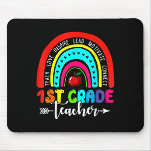 Tapis De Souris Joli professeur de 1re année arc-en-ciel drôle de