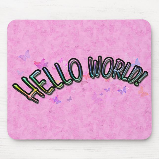 Tapis De Souris Joli Rainbow Hello World (Devant)