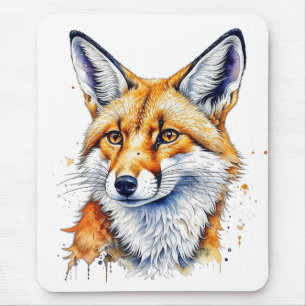 Tapis De Souris Joli Renard Aquarelle   Amoureux des Animaux