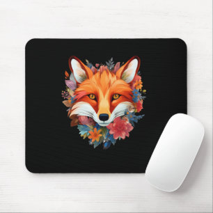Tapis De Souris Joli Renard Aquarelle Fleur Mignon