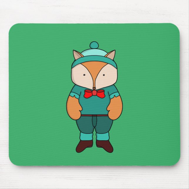 Tapis De Souris Joli renard vert (Devant)