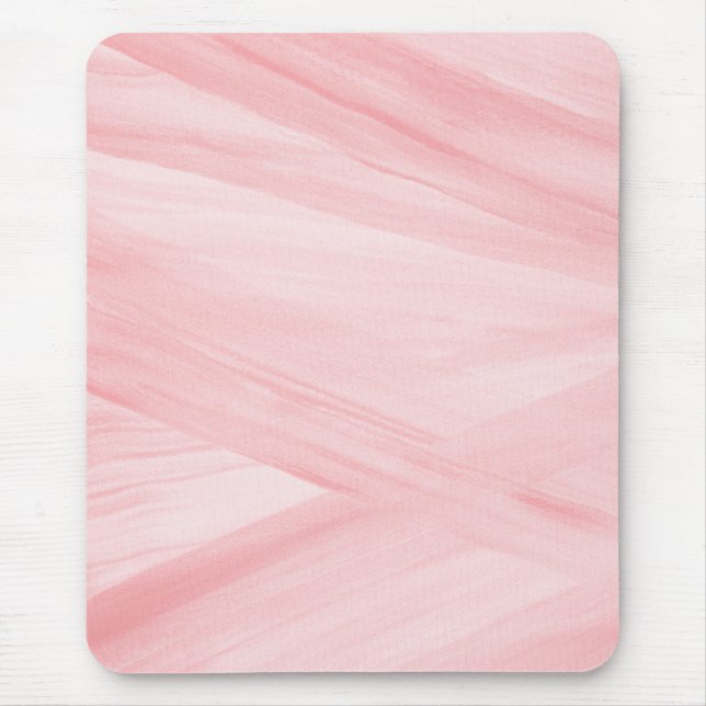 Tapis De Souris Joli rose pâle Abstrait Motif Brushstrokes (Devant)
