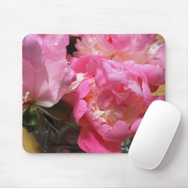 Tapis De Souris Joli rose Peony Flower (Avec souris)