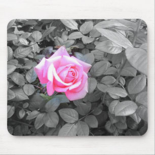 Tapis De Souris Joli Rose Rose Noir Blanc
