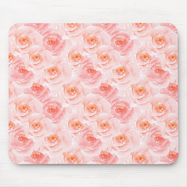 Tapis De Souris Joli Roses d'aquarelle rose (Devant)