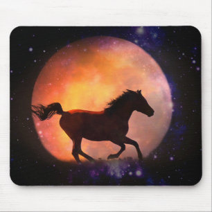 Tapis De Souris Joli sac à souris Cheval et Lune