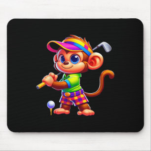 Tapis De Souris Joli singe jouant au golf golfeur golf sport homme