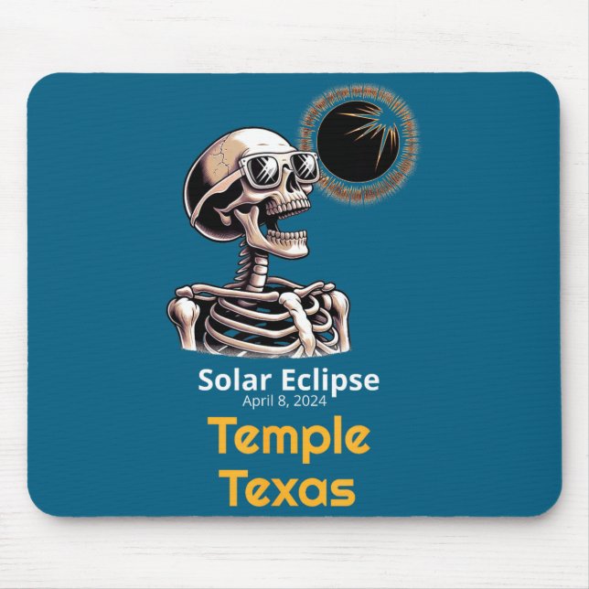 Tapis De Souris Joli squelette Éclipse solaire Temple Texas (Devant)