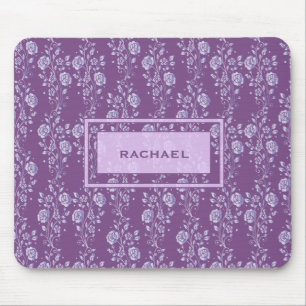 Tapis De Souris Joli violet et Lilac Joli monogramme floral