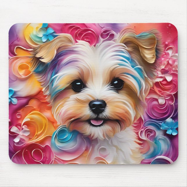 Tapis De Souris Joli Yorkie coloré Mousepad (Devant)