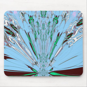 Tapis De Souris Jolie Belle Aqua Bleu Incroyable Motif Floral Art