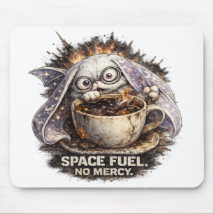 Tapis De Souris Jolie Carburant Spatial Lapin Café Halloween Magie