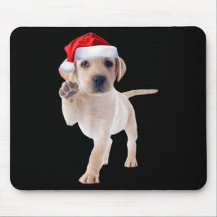 Tapis De Souris Jolie Chemise Chiot du Laboratoire Jaune Santa Hat