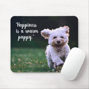 Tapis De Souris Jolie chiot blanc adorable