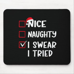 Tapis De Souris Jolie Cochon Je Jure J'ai Essayé Liste de Noël Xma