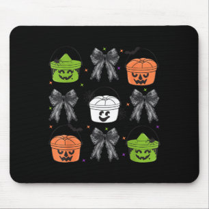Tapis De Souris Jolie Coquette Citrouille d'Halloween Effrayante