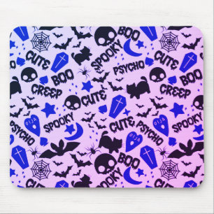 Tapis De Souris Jolie et amusante Halloween violet, bleu et noir