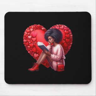 Tapis De Souris Jolie fille de livre de la Saint-Valentin avec une