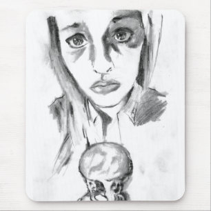 Tapis De Souris Jolie fille triste avec fonte de glace Crème de cô