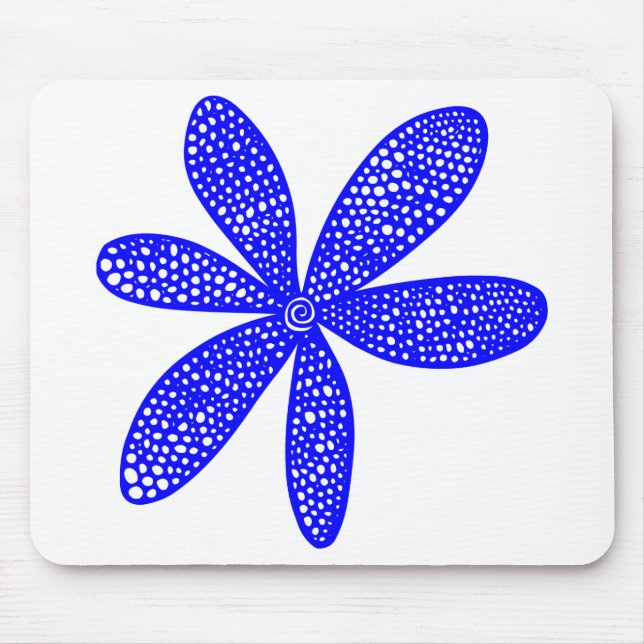 Tapis De Souris Jolie Fleur - Bleue (Devant)