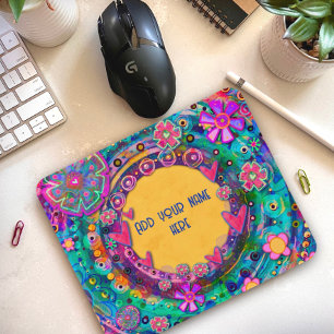 Tapis De Souris Jolie Fleur Nom Personnalisé Inspirivity Mousepad