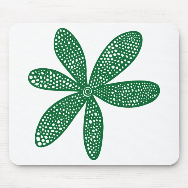 Tapis De Souris Jolie Fleur - Vert Forêt (Devant)