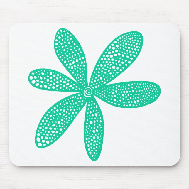 Tapis De Souris Jolie Fleur - Vert mer (Devant)