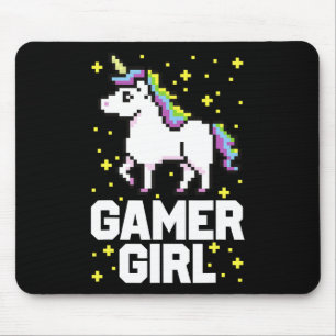 Tapis De Souris Jolie gamer Girl Galaxy Rainbow Unicorn jeu vidéo