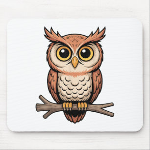 Tapis De Souris Jolie illustration de hibou pour hommes femmes enf