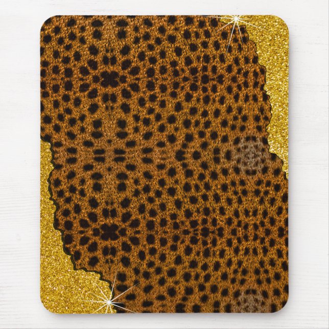 Tapis De Souris Jolie impression d'animal en cuir de guépard avec  (Devant)