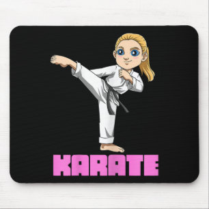 Tapis De Souris Jolie Japonaise Et Fille Du Karaté