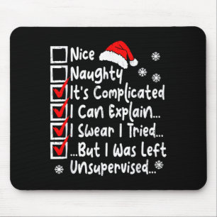Tapis De Souris Jolie liste de Noël drôle de contrôle multiple méc