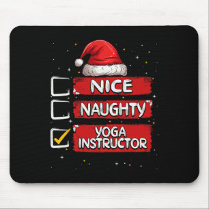 Tapis De Souris Jolie liste de Noël instructeur de yoga méchant Sa