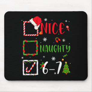 Tapis De Souris Jolie liste vilain 67 Noël Brainrot drôle 6-7
