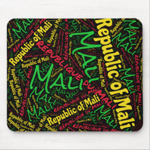 Tapis De Souris Jolie Mali couleurs drapeau patriotique