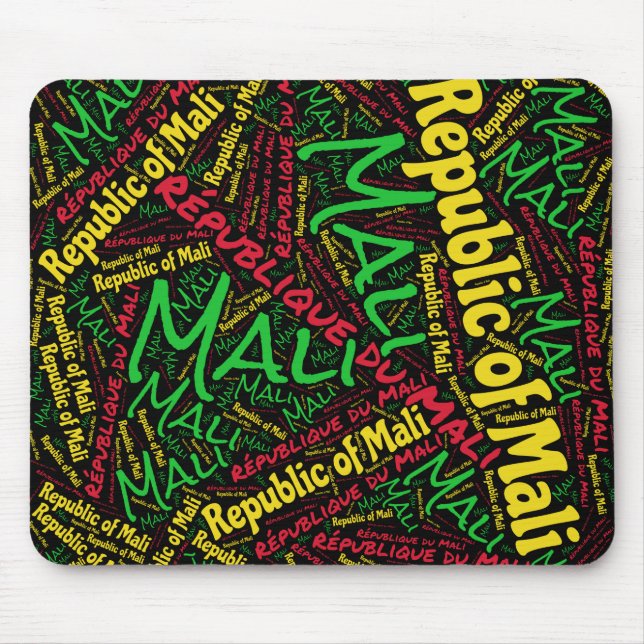 Tapis De Souris Jolie Mali couleurs drapeau patriotique (Devant)