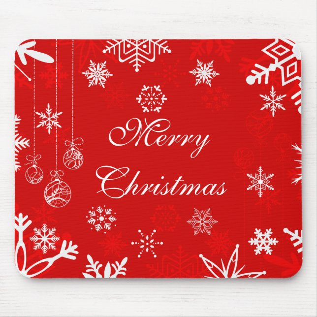 Tapis De Souris Jolie mousepad de Noël avec des flocons de neige (Devant)