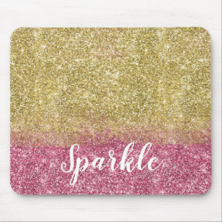 Tapis De Souris Jolie Parties scintillant aux Faux Rose Or Étincel