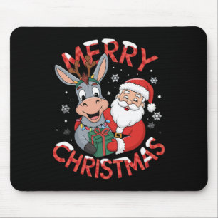 Tapis De Souris Jolie Père Noël Donkey Xmas Sur Donkey Noël