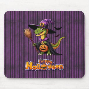 Tapis De Souris Jolie Sorcière de Raptor Halloween/Dinosaure