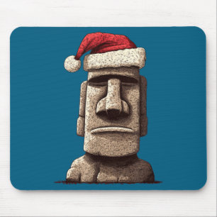 Tapis De Souris Jolie statue Moai en style de Noël pour garçons et