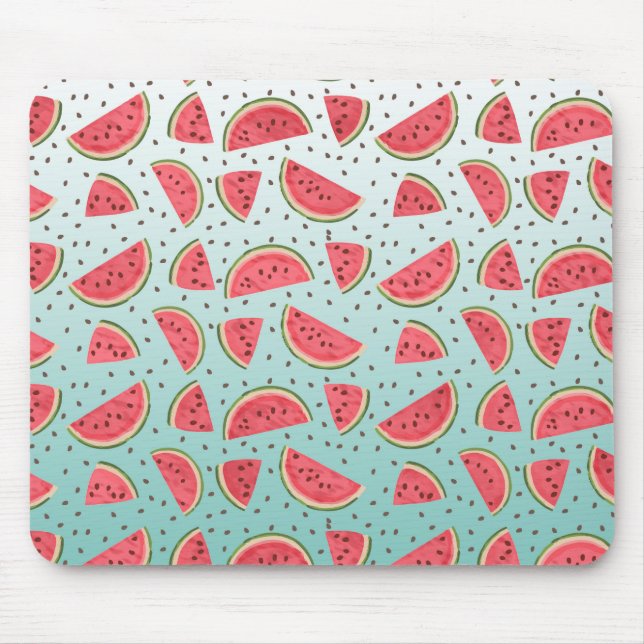 Tapis De Souris Jolie tranche de pastèque et motif de graines (Devant)
