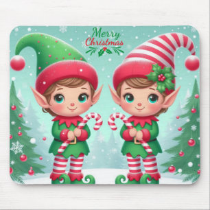 Tapis De Souris Jolies elfes de Noël