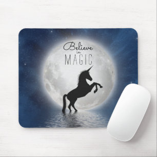 Tapis De Souris Jolies filles "Croyez en la magie" Unicorn Moonlig